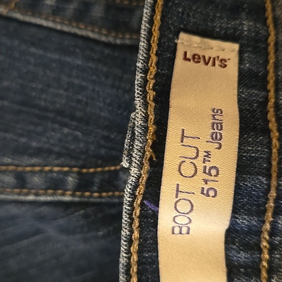 Levi's 515 Bootcut Dark Blue Jeans Classic 5 Pocket Style Stretch Size 4M EUC - Picture 5 of 9
